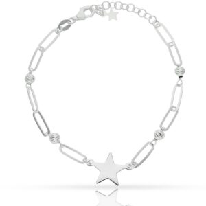 Pulsera plata 925mm estrella + bolas