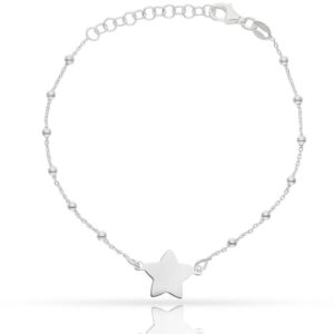 Pulsera plata 925mm estrella + bolas