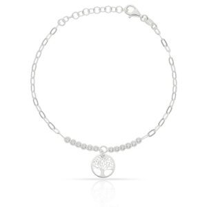 Pulsera arbol de la vida + circonitas plata 925mm