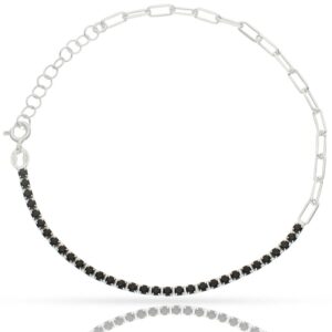 Pulsera plata 925mm circonitas negras