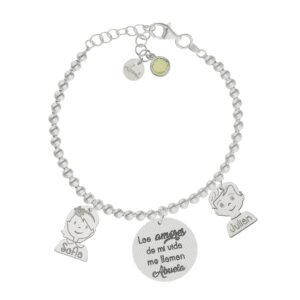 Pulsera mi historia plata 925mm bolas amores