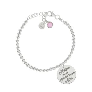 Pulsera mi historia plata 925mm bolas madrina