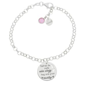Pulsera mi historia plata 925mm maestra
