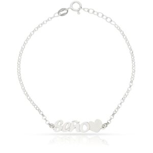 Pulsera seño + corazón plata 925mm