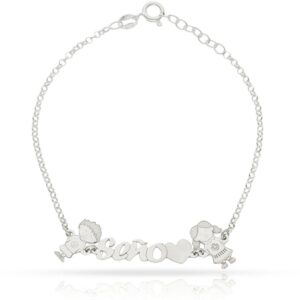 Pulsera seño + 2 niños plata 925mm