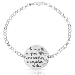Pulsera plata 925mm se necesita un gran corazon - 25mm