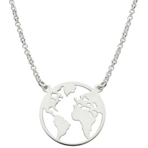 Gargantilla plata 925mm mundo - 22mm