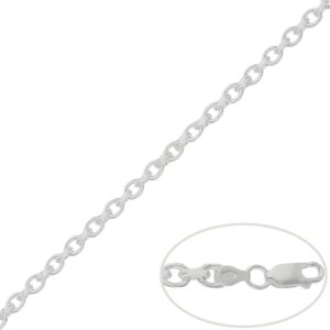 Cadena plata 925mm rolot 4 caras - 4mm