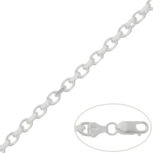Cadena plata 925mm rolot 4 caras - 5.50mm