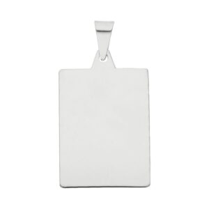 Placa plata 925mm rectangular pequeña - 20x27mm