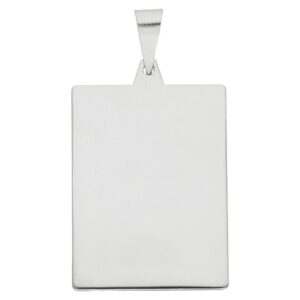 Placa plata 925mm rectangular grande - 24x32mm