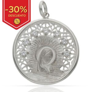 Medalla plata 925mm virgen niña - 30mm