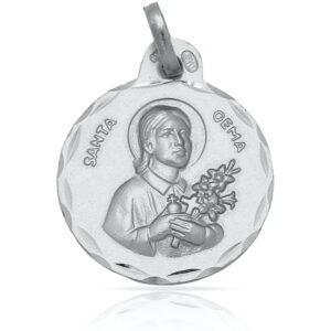 Medalla plata 925mm santa gema - 19mm