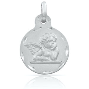 Medalla plata 925mm angel de la guarda - 15mm