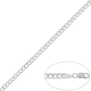 Cadena plata 925mm barbada - 4mm