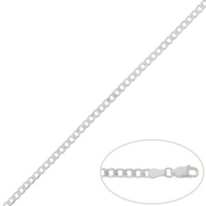 Cadena plata 925mm barbada - 3mm