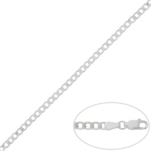 Cadena plata 925mm barbada tallada - 4mm