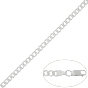 Cadena plata 925mm barbada tallada - 5mm