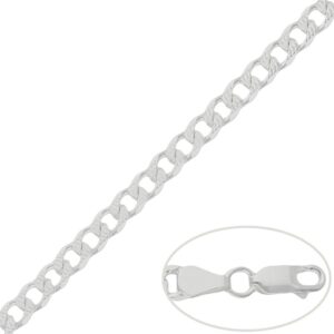 Cadena plata 925mm barbada tallada - 7.50mm