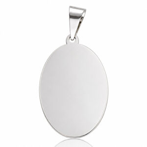 Placa plata 925mm oval grande - 23x29mm