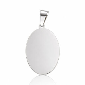 Placa plata 925mm oval pequeña - 18x28mm