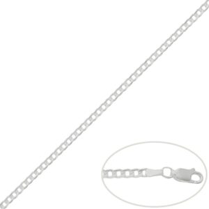 Cadena plata 925mm barbada - 3mm