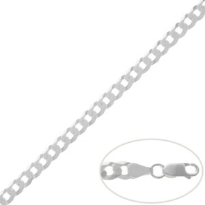 Cadena plata 925mm barbada - 6mm