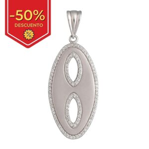 Colgante plata 925mm ovalado circonitas