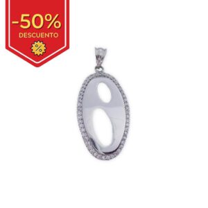 Colgante plata 925mm ovalado circonitas