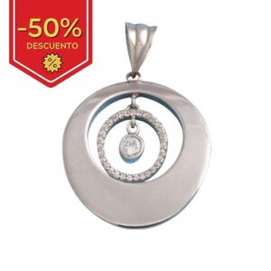 Colgante plata 925mm redondo circonita
