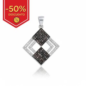Colgante plata 925mm circonitas marrones