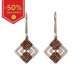 Pendientes plata 925mm circonitas marrones