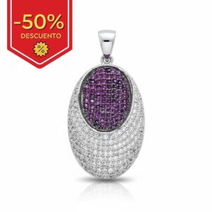 Colgante plata 925mm oval circonitas