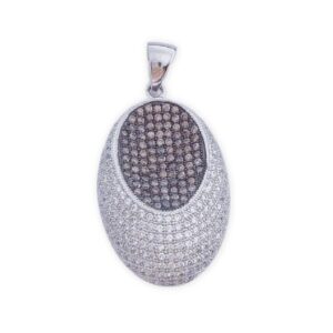 Colgante plata 925mm circonitas marrones