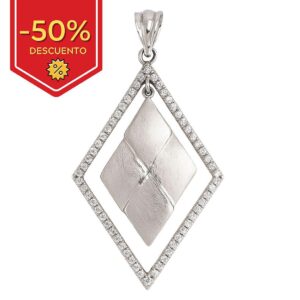Colgante plata 925mm rombo circonitas