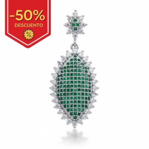 Colgante plata 925mm circonitas verdes