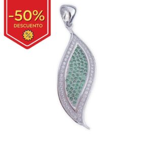 Colgante plata 925mm circonitas verdes