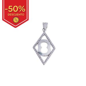 Colgante plata 925mm rombo circonitas