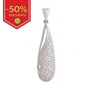Colgante plata 925mm lagrima circonitas