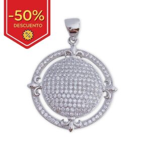 Colgante plata 925mm redondo circonitas