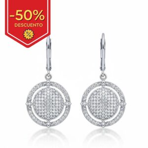 Pendientes plata 925mm redondo circonitas