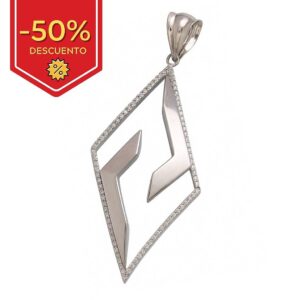 Colgante plata 925mm rombo circonitas