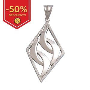 Colgante plata 925mm rombo circonitas
