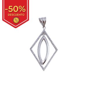 Colgante plata 925mm rombo circonitas