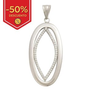 Colgante plata 925mm oval circonitas