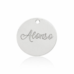 Coleccion nido · abalorio imperdible bebe plata 925mm chapa nombre