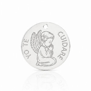 Coleccion nido · abalorio imperdible bebe plata 925mm angel de la guarda