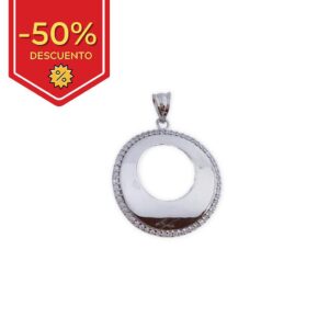 Colgante plata 925mm circulo circonitas