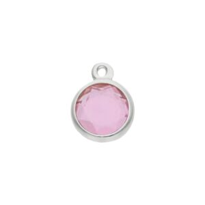 Coleccion nido · abalorio imperdible bebe plata 925mm piedra rosa