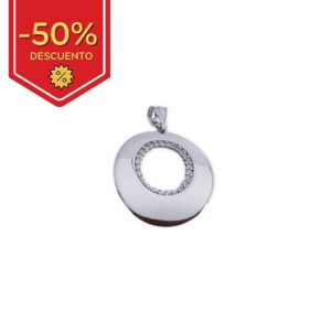 Colgante plata 925mm circulo circonitas